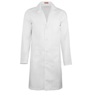 Bata unisex manga larga cuello solapa