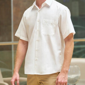 Camisa hombre cuello camisero manga corta 65/35